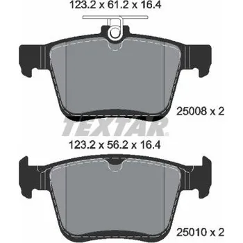 Brzdová destička Sada brzdových destiček, kotoučová brzda TEXTAR 2500801