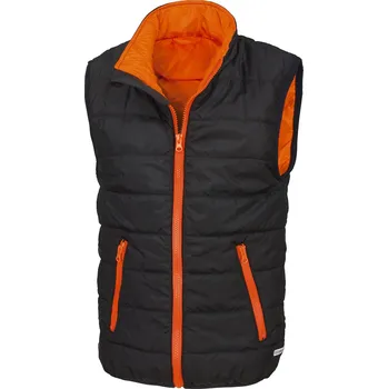 Chlapecká bunda Result Dětská/Junior prošívaná vesta Velikost: 7-8 let, Barva: černá-oranžová