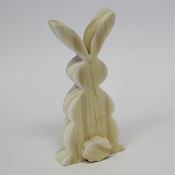 Velikonoční dekorace Zajíc stojící dřevo 15cm natural (HCK-15381M)