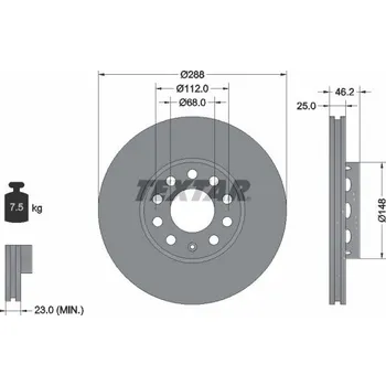Brzdový kotouč Brzdový kotouč TEXTAR 92057605