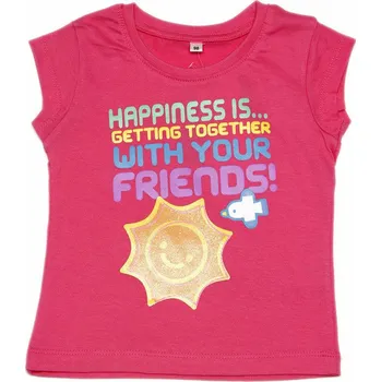 Dívčí tričko Dívčí růžové tričko s barevným nápisem Velikost: 104