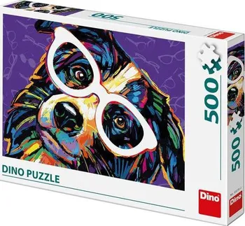Puzzle DINO Pes s brýlemi 500 dílků