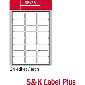 Samolepící etiketa Samolepící etikety SK LABEL Plus A4 68 x 36 mm, 100 archů