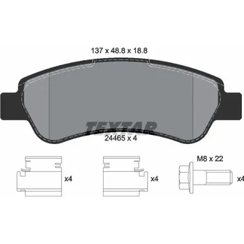 Brzdová destička Sada brzdových destiček, kotoučová brzda TEXTAR 2446501
