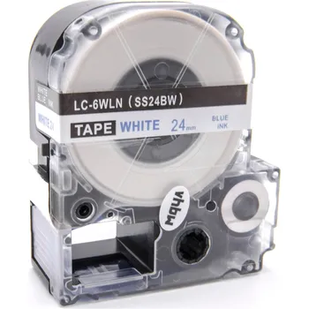 Pásek do tiskárny Epson LC-SS24BW, 24mm x 8m, modrý tisk / bílý podklad, kompatibilní páska