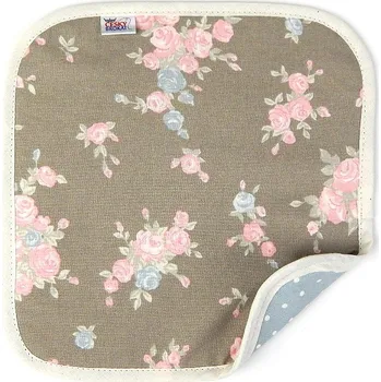 Utěrka HEDVA ČESKÝ BROKÁT Podložka pod hrnec RŮŽE/PUNTÍK hnědá/šedá