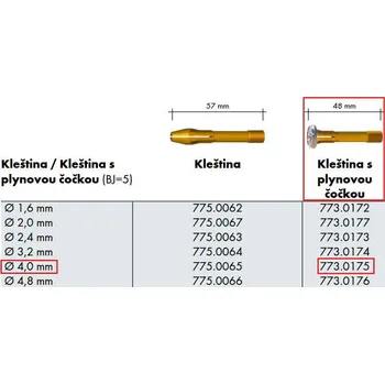 Svářečka Držák elektrody SR200/450W @4,0 - plyn.čočka