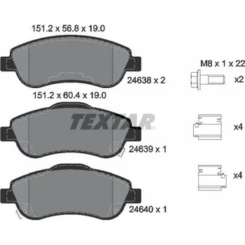 Brzdová destička Sada brzdových destiček, kotoučová brzda TEXTAR 2463801