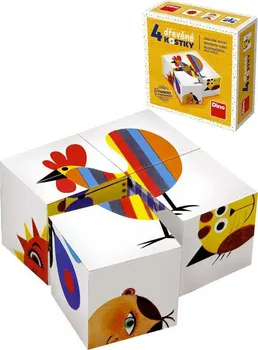 Dřevěná hračka Dino Baby kubus set 4 ks 