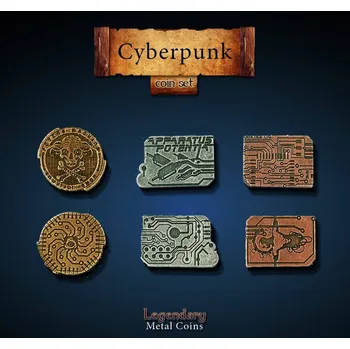 Příslušenství k deskovým hrám Cyberpunk Coin set
