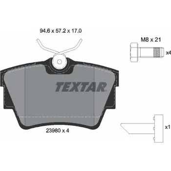 Brzdová destička Sada brzdových destiček, kotoučová brzda TEXTAR 2398001