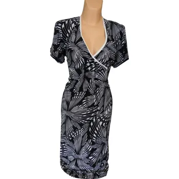 Dámské šaty damské šaty, Barva Černá, Velikost XXXL 54, Materiál 98% Polyester 2% Lycra