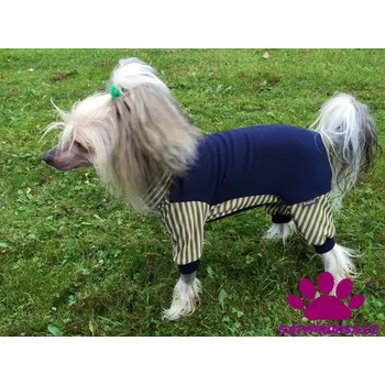 Obleček pro psa Zeleno modrý obleček pro psa, Délka zad délka zad 40cm - NA ZAKÁZKU, Obvod hrudníku 50-52cm