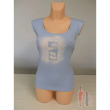 Světle modrý top bez rukávů ŠÁRA, Barva Světle modrá, Velikost XXL 48, Rukáv Bez rukávu