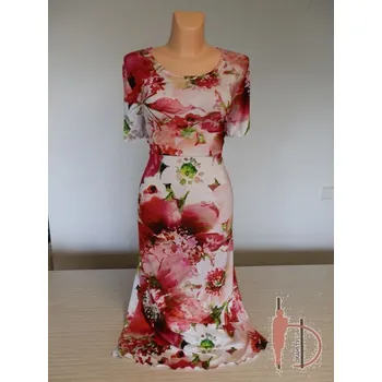 Dámské šaty Dlouhé červené šaty TROJA, Barva Červená, Velikost XXXL 54, Materiál 96% Viskoza 4% Lycra