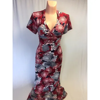 Dámské šaty Dámské letní dlouhé šaty PAVAS, Barva Červená, Velikost XXL 48, Materiál 96% Viskoza 4% Lycra