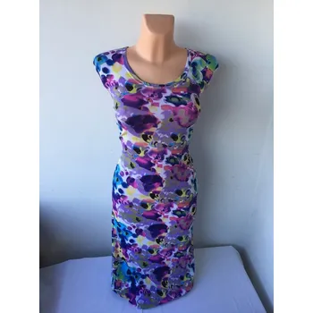 Dámské šaty Šaty letní AROBA, Barva Fialová, Velikost XL 44, Materiál 96% Viskoza 4% Lycra