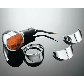 Osvětlení pro motocykl Highway Hawk Štítky na originální blinkry pro motocykly KAWASAKI na vybrané modely (2ks) Chrom