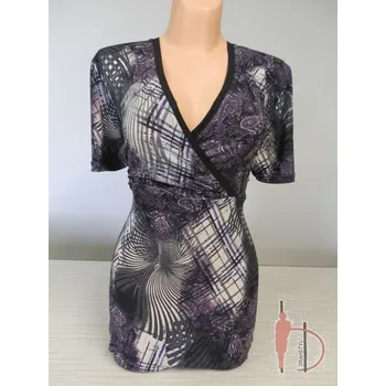 Dámská tunika Halenka SE ZAVINOVACÍM EFEKTEM, Barva Fialová, Velikost XL46, Materiál 98% Polyester 2% Lycra