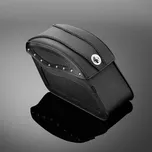 Motocyklové brašny Highway Hawk TOURER se zámkem (malé) - zdobení nýty, TEK kůže (2ks) Černá