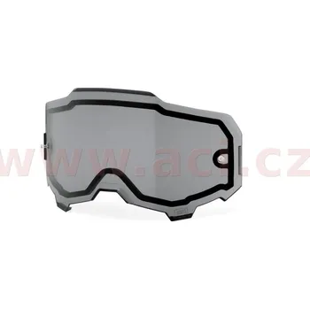 Motocyklové brýle plexi ARMEGA, 100% - USA (kouřové DUAL, Anti-fog)