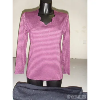 Dámské šaty Halenka- top s lurexem, Barva Tmavě modrá, Velikost XL48, Materiál 98% Polyester 2% Lycra