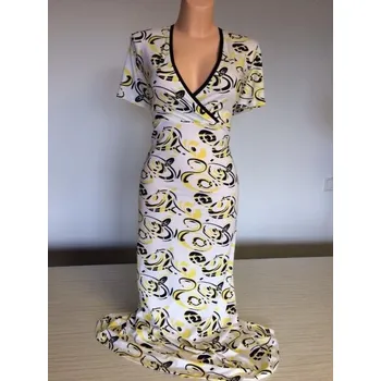 Dámské šaty Šaty pro svatební maminku ŽLUTÉ, Barva Žlutá, Velikost XXL 48, Materiál 96% Viskoza 4% Lycra