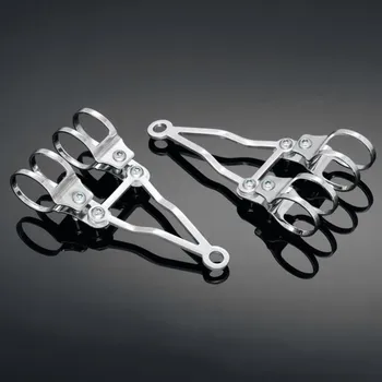 Osvětlení pro motocykl Držáky Highway Hawk TRIANGLE pro hlavní moto světlo, boční montáž, chrom (2ks) Chrom