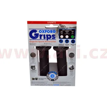 gripy Sport, OXFORD - Anglie (černá pryž, tvrdost pryže medium, na řidítka o průměru 22 mm, pár)