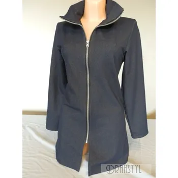 Dámská parka Bunda z úpletové rifloviny , Barva Černá, Velikost XXL 48, Materiál 85%bavlna 10% polyester 5% lykra