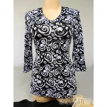 Dámská tunika trička a halenky, Barva Černobílá, Velikost M40 , Materiál 96% Viskoza 4% Lycra