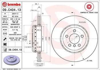 Brzdový kotouč Brembo 09.C404.13