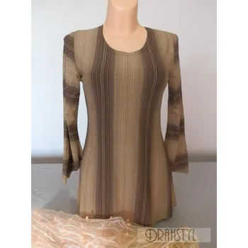 Dámské šaty Halenka společenská CUPKA, Barva Hnědá, Velikost XL46, Střih Střih do A