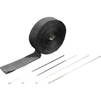 Výfuk pro motocykl Highway Hawk Žáruvzdorná omotávka výfukových svodů motocyklu, černá (10m) Černá