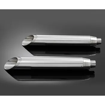 Auto-moto Výfukové koncovky / tlumiče Highway Hawk SLASHCUT, E-mark pro motocykly HARLEY-DAVIDSON FLSTF Fat Boy, FLSTN Softail Deluxe Chrom