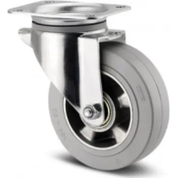 Dvoukolový ruční vozík Transportní kolečko s šedým gumovým běhounem 200, otočné,plotna