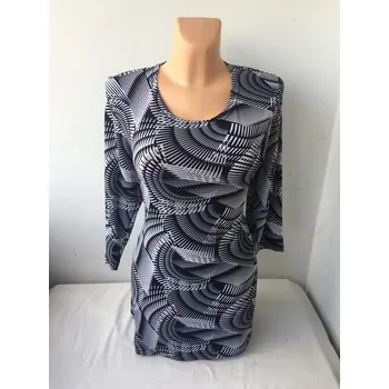 Dámská tunika Halenka GENA, Barva Černobílá, Velikost XL 44, Materiál 98% Polyester 2% Lycra