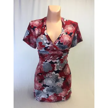 Dámská tunika Červená halenka PAVAS, Barva Červená, Velikost XXXL56, Materiál 96% Viskoza 4% Lycra