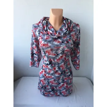 Dámská tunika Halenka s ležatým rolákem, nebo výstřihem EVŽENA, Barva Šedá, Velikost XL46, Materiál 96% Viskoza 4% Lycra