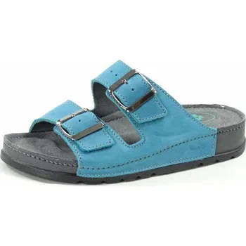 Dámská zdravotní obuv Sante zdravotní obuv * Santé N/00211/1/87 CP dámské zdravotní kožené pantofle tyrkysové Tabulka dámských velikostí: 36