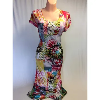 Dámské šaty Letní dlouhé šaty KAMA, Barva Bílá, Velikost XXXL 54, Materiál 98% Polyester 2% Lycra