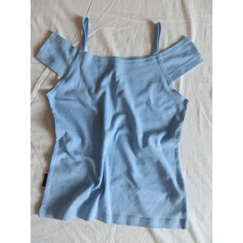 Dívčí tričko- tílko s ramínky , velikost 146, Barva Světle modrá, Složení materiálu 100% Bavlna