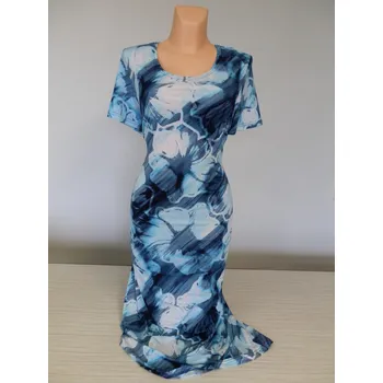 Dámské šaty Šaty LENAK, Barva Modrá, Velikost XXL 48, Materiál 98% Polyester 2% Lycra