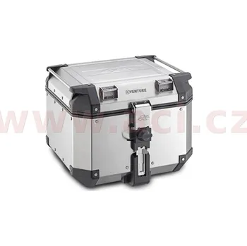 Zavazadlo na motocykl MONOKEY TopCase K-VENTURE - 42l, KAPPA (stříbrný, hliník, 40,9x32,3x45,4 cm)