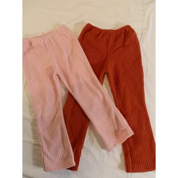 Dívčí teplé fleece legíny se vzorem manšestru, velikost 110, Barva Veverkově oranžová, Složení materiálu 100%polyester