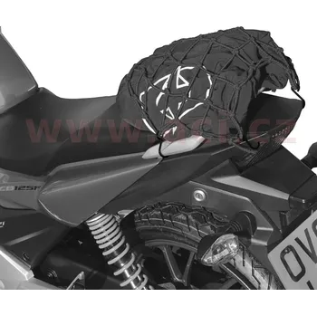 Zavazadlo na motocykl pružná zavazadlová síť pro motocykly, OXFORD - Anglie (27 x 25 cm, černá/reflexní)