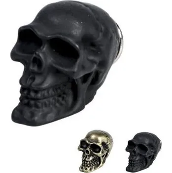 Highway Hawk Čepičky na ventilky Cracked Skull Black (2ks) Mosaz