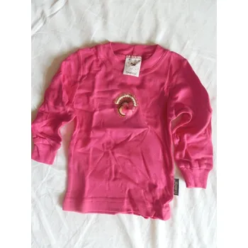 Růžové dívčí tričko 110-134, velikost 134, Barva růžová tmavší, Rukáv dlouhý rukáv