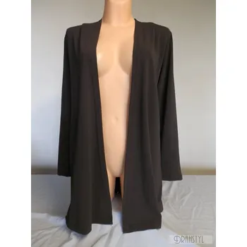 Dámská parka Kabátek bez zapínání KÁČA, Barva Hnědá, Velikost XXXL 54, Materiál 96% Viskoza 4% Lycra