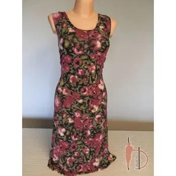 Dámské šaty Šaty bez rukávů KVĚTKA, Barva Vínová, Velikost XL 44, Materiál 96% Viskoza 4% Lycra